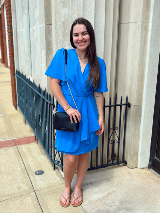 Ruffled Mini Wrap Dress