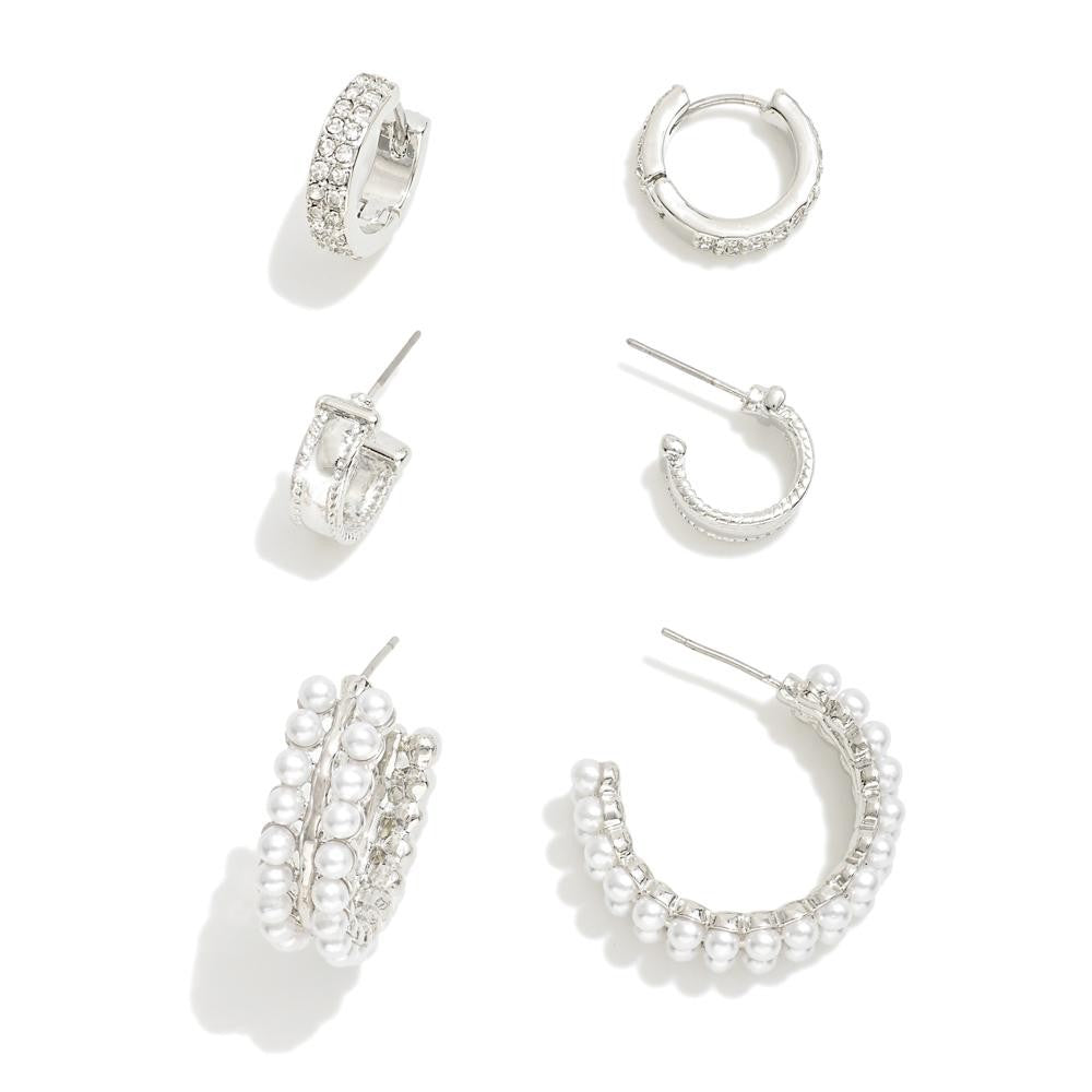 Huggie Hoop Earrings Set