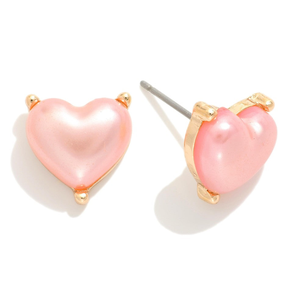 Puffy Heart Stud Earrings