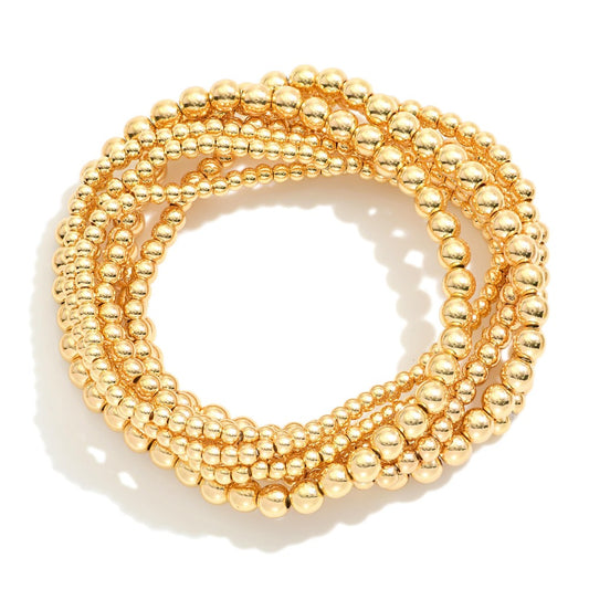Set of Seven Metal Stretch Bracelets