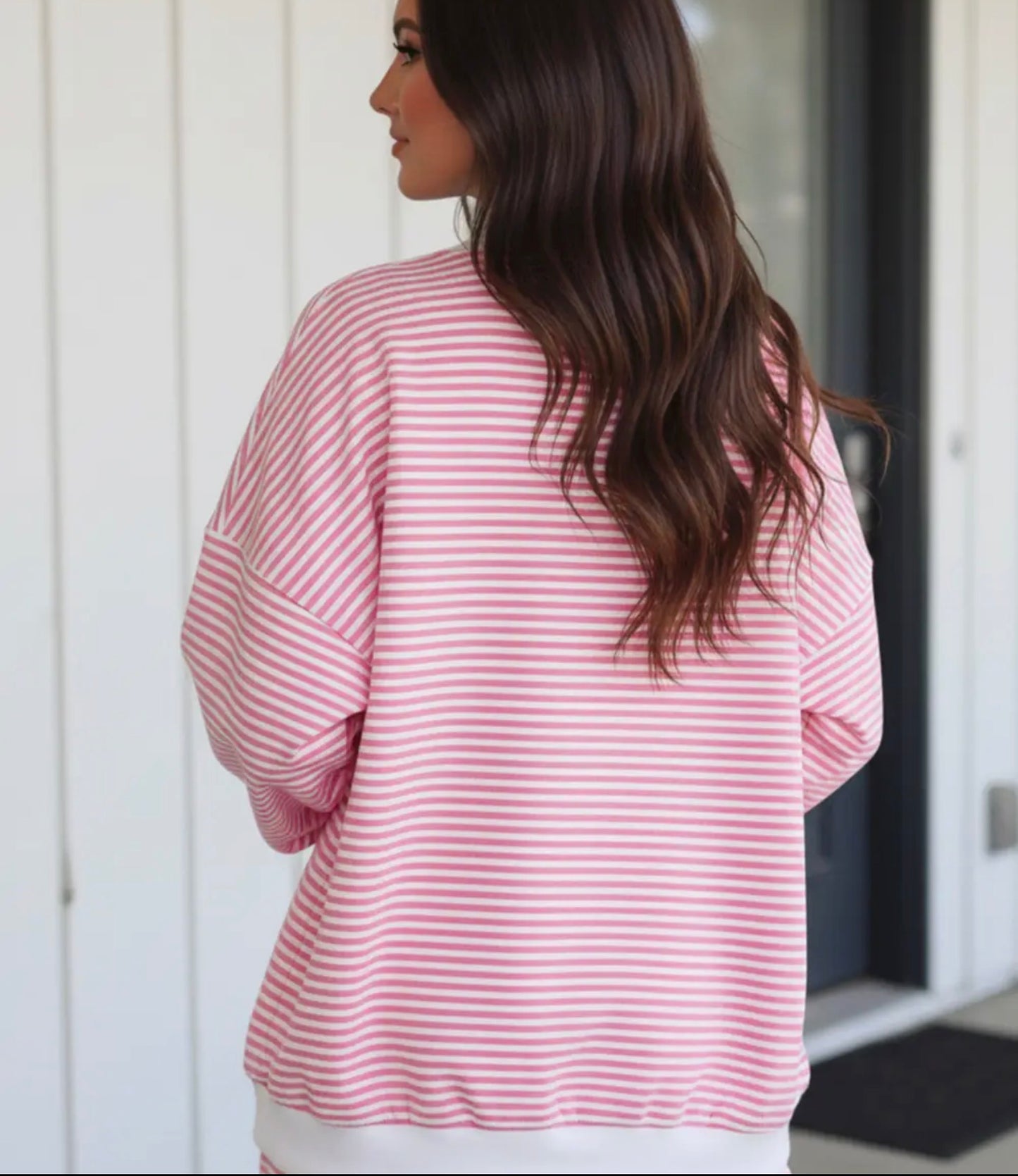 Light Pink Striped Short Set