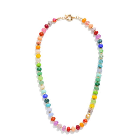 Faceted Bead & Stone Necklace