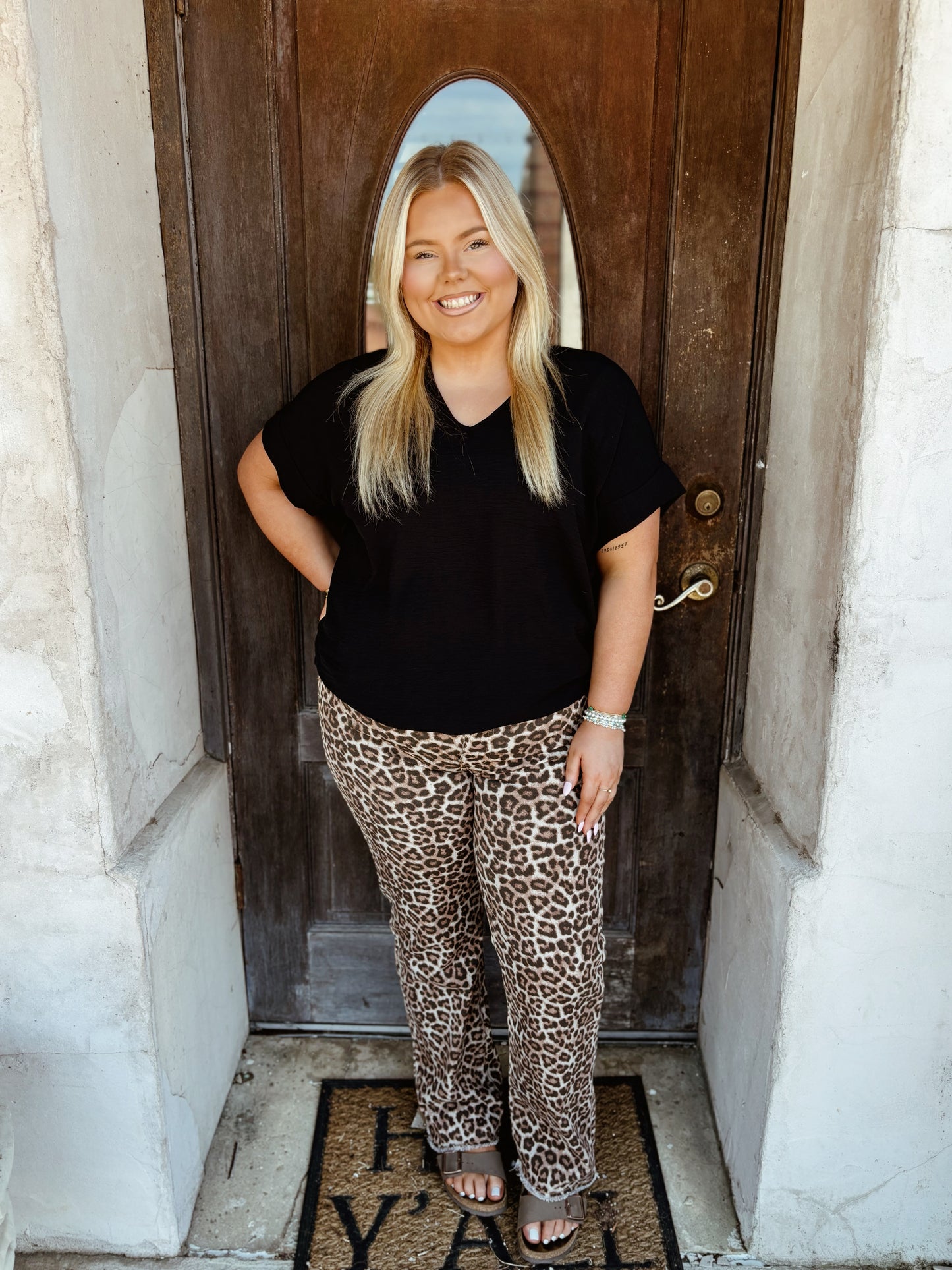 Matte V-Neck Dolman Sleeve Top