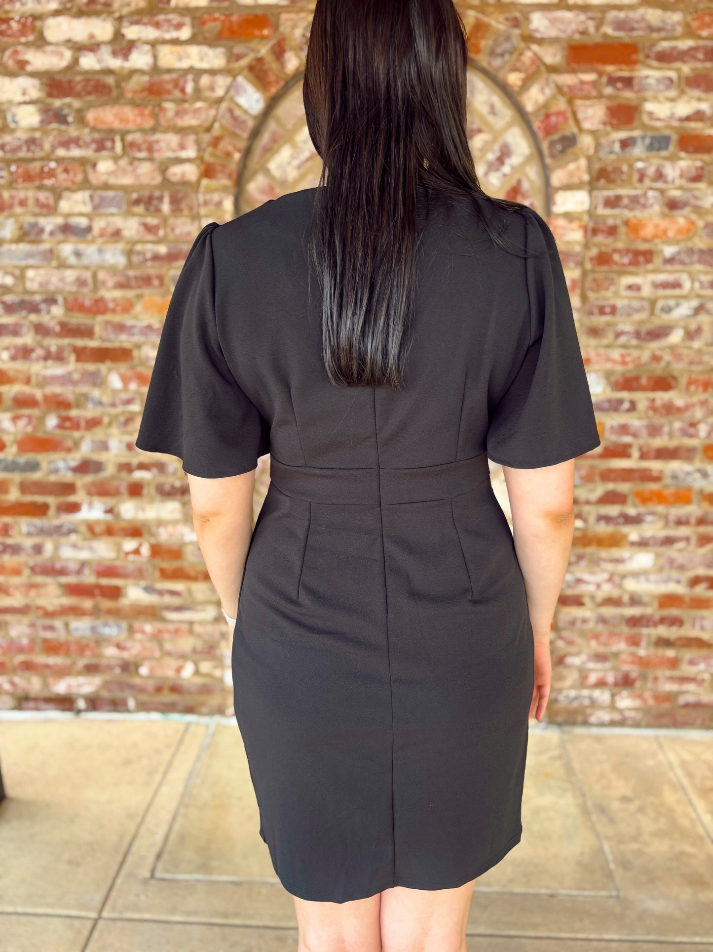 Sheath Flutter Sleeve Dress