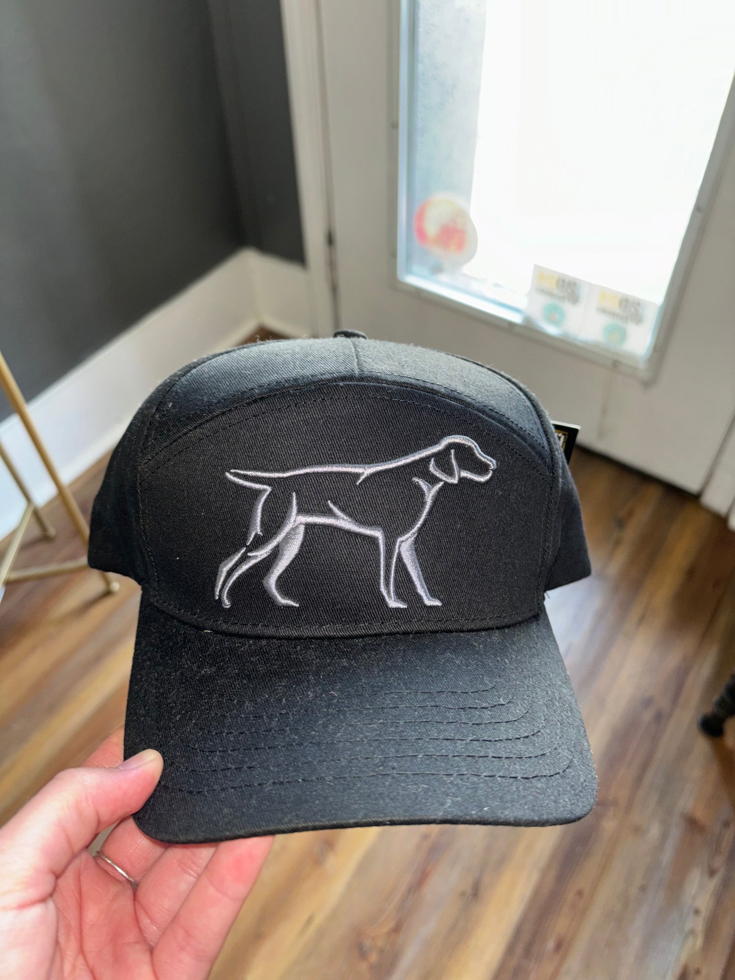 7 Panel 3D Black Puff Hat