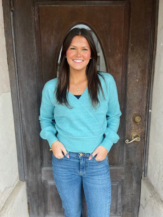 Surplice V Neck Sweater