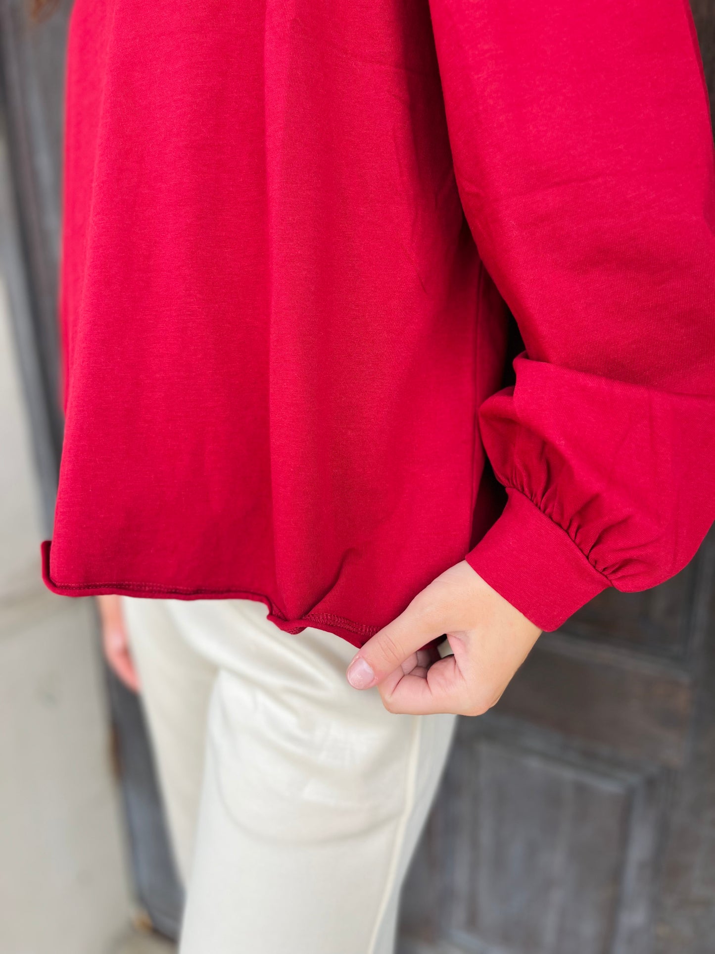 Burgundy Relaxed Fit Top