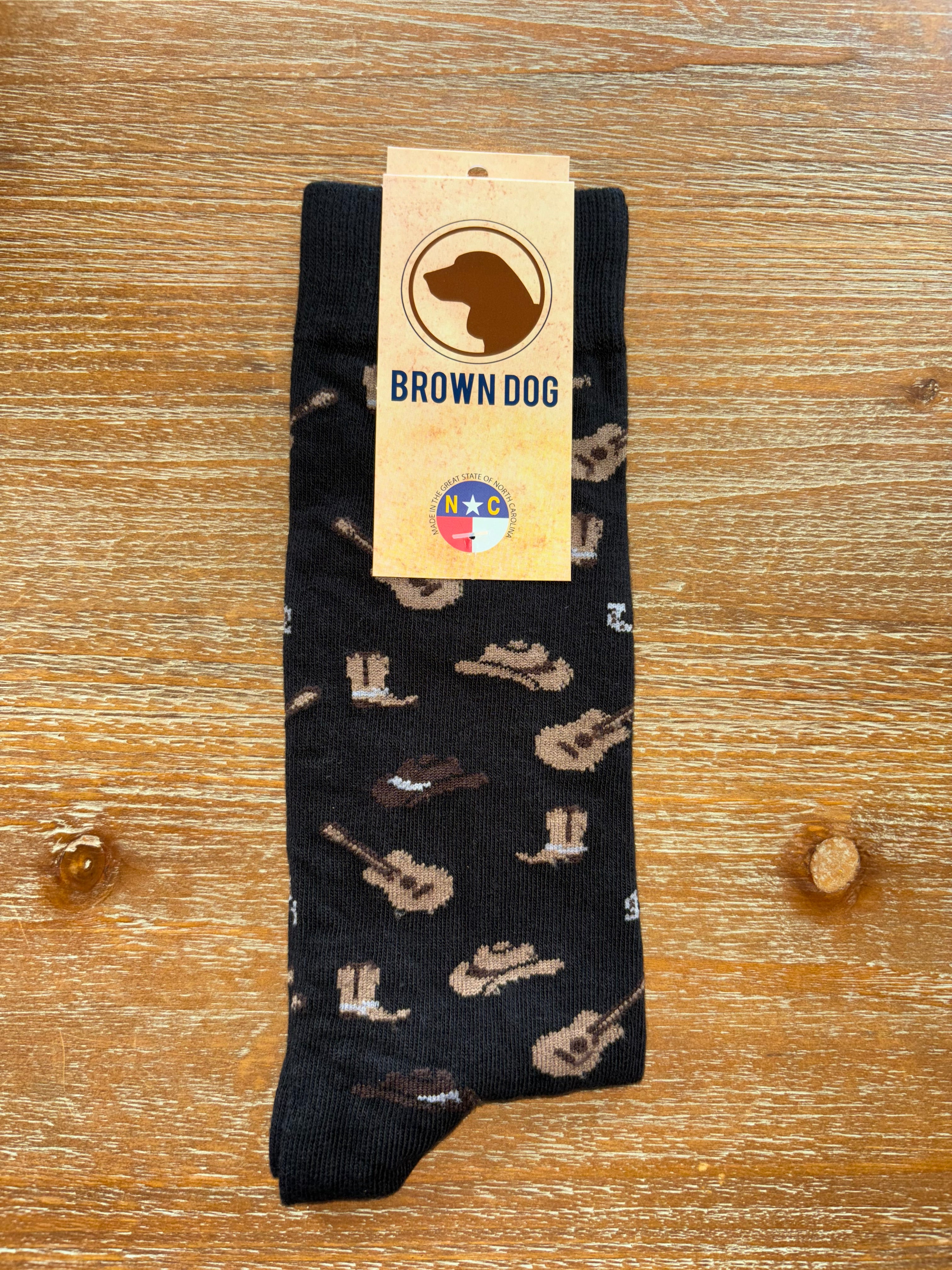 Brown Dog Tall Socks