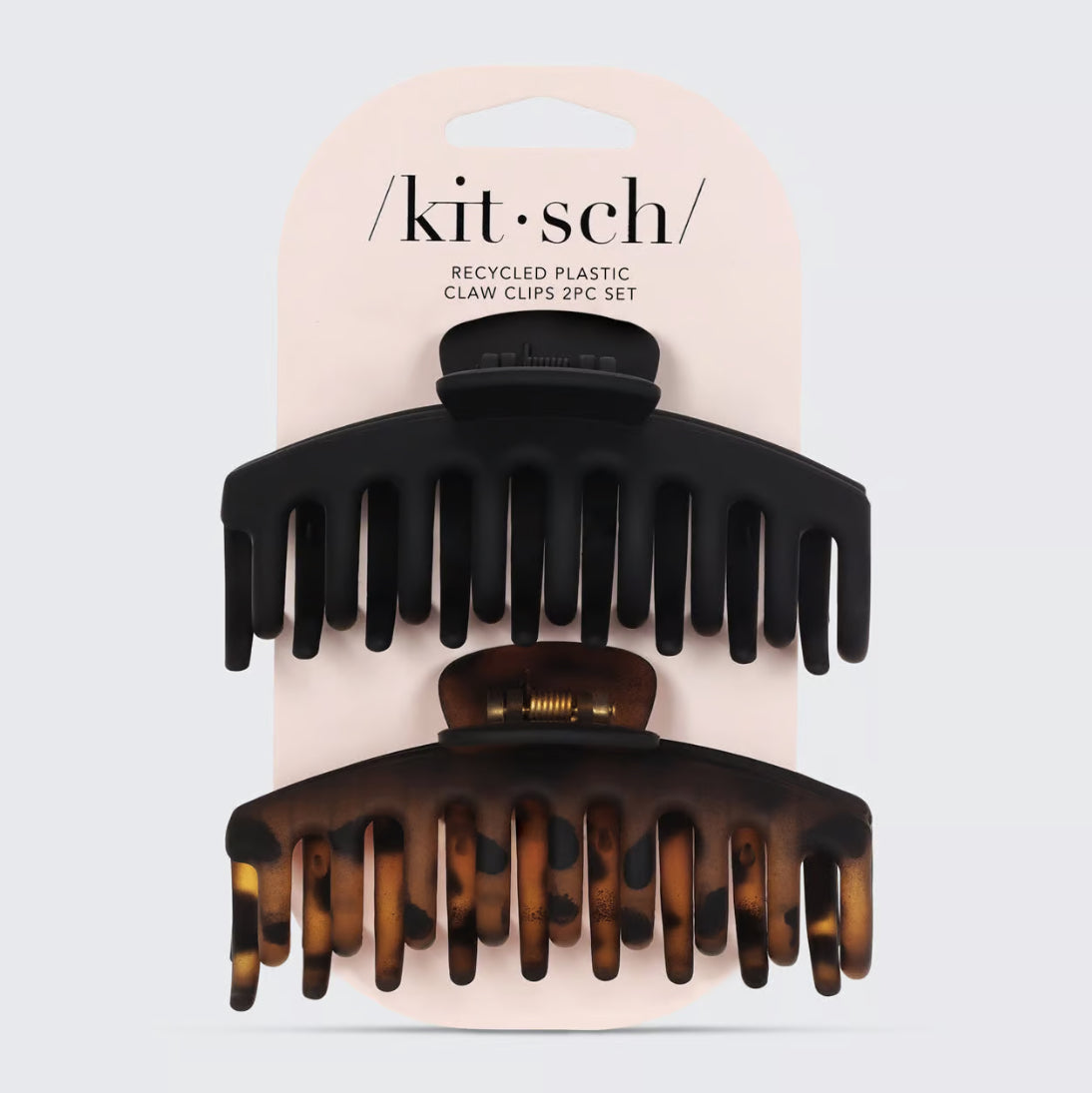 Kitsch Oversized Matte Claw Clips - Black & Tort