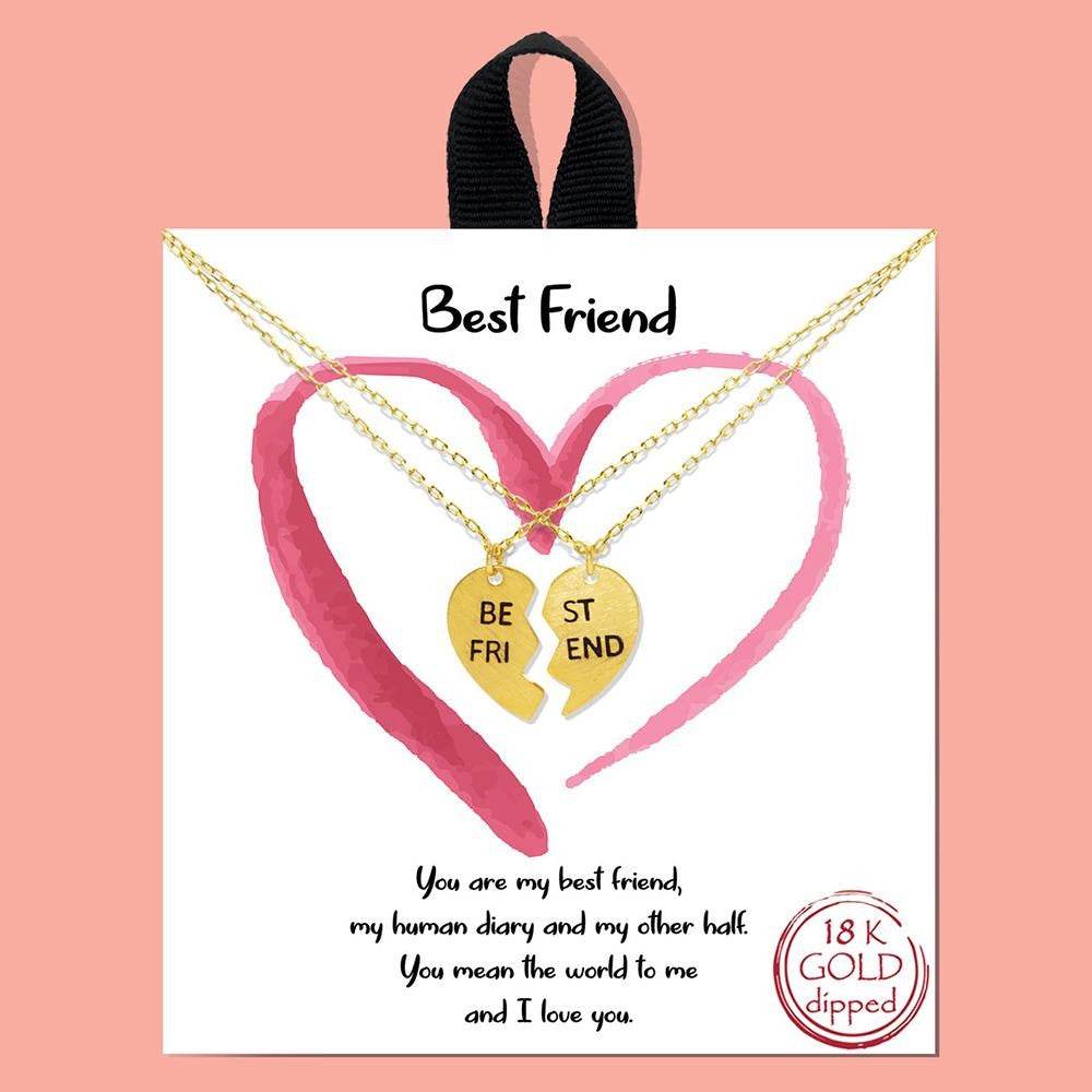 "Best Friends" Heart Necklace