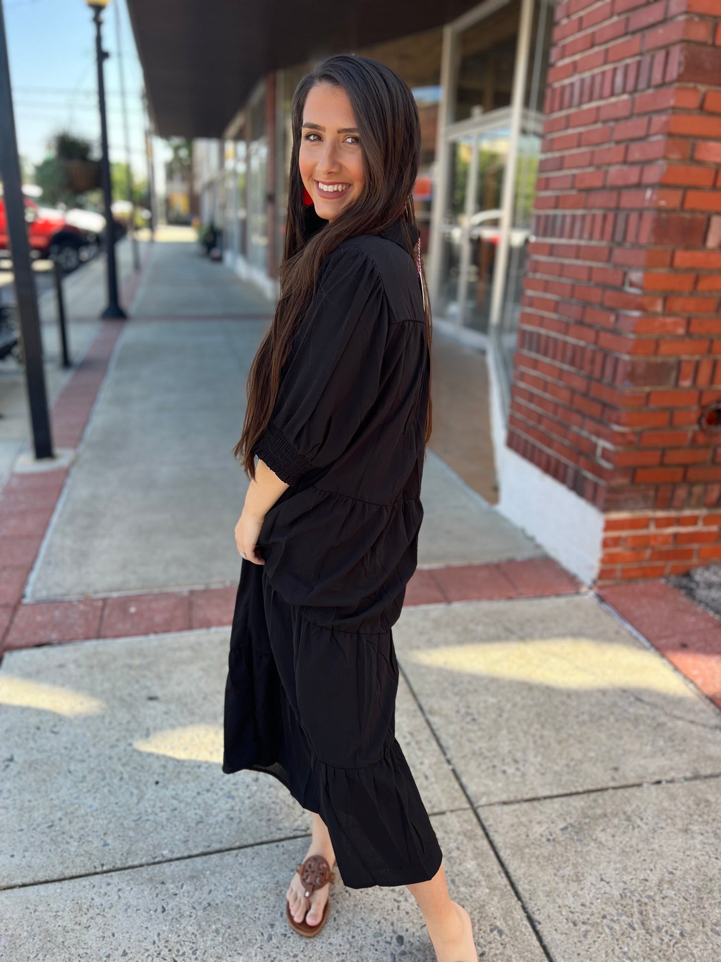 Plus - Tiered Midi Dress