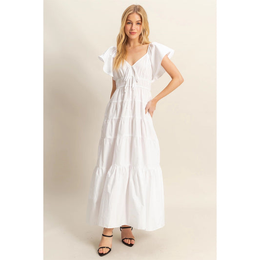 White Dress with Front Ties