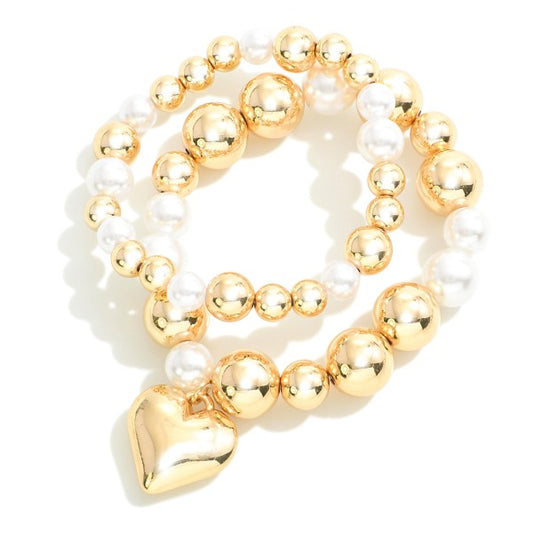 Chunky Heart Charm Bracelet