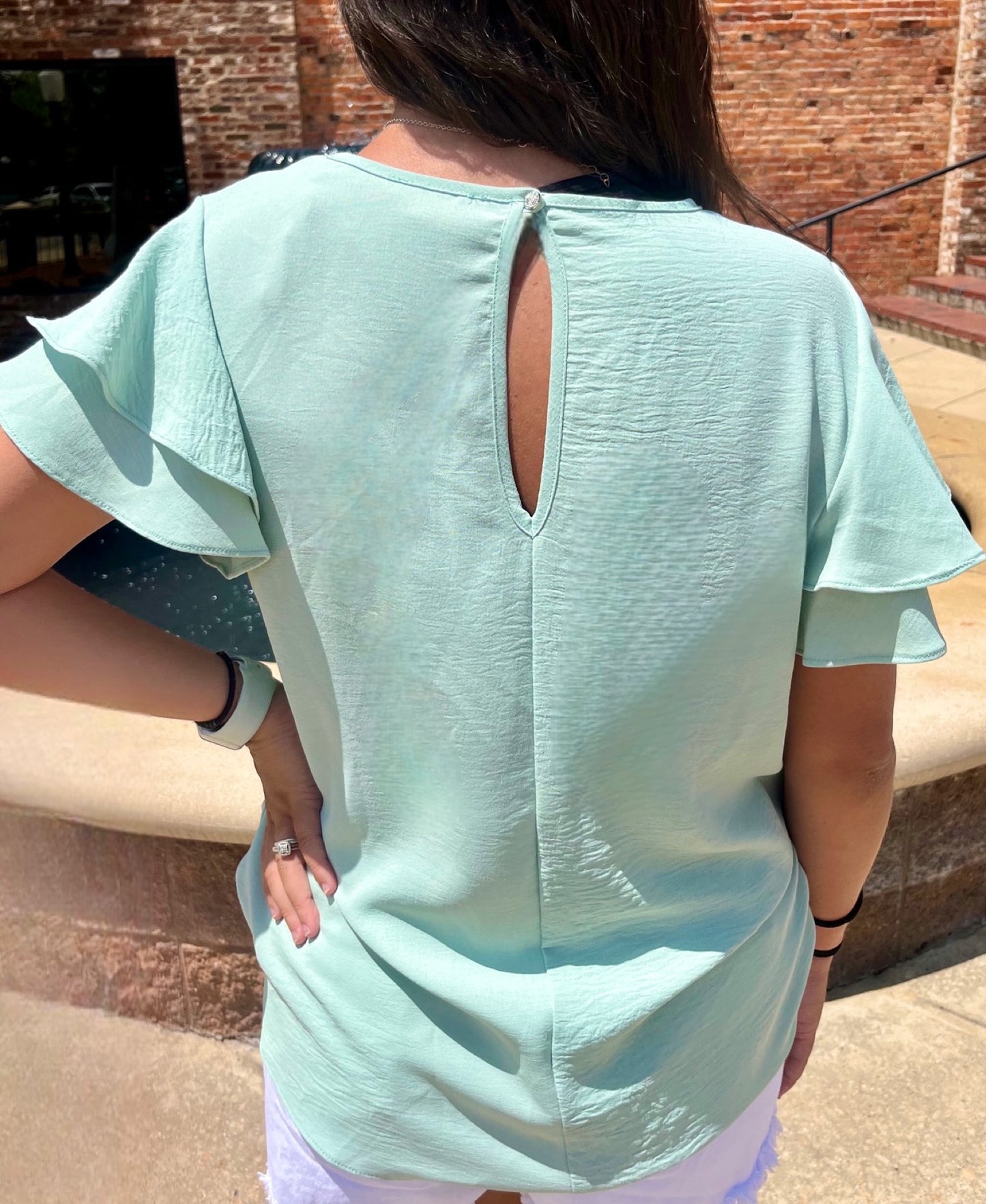 Double Ruffle Sleeve Top