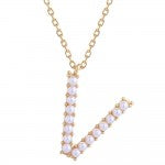 Pearl Initial Letter Necklace