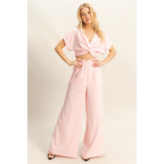 Pink Knot Pants Set