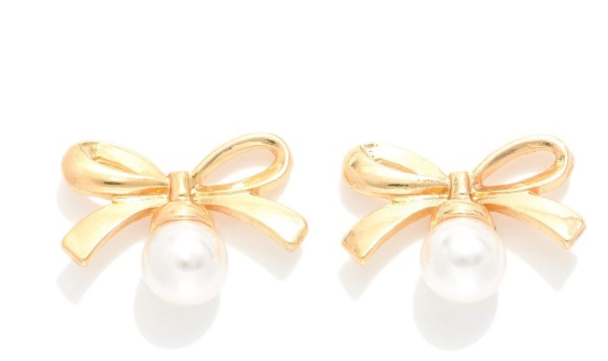 Pearl Bow Earrings