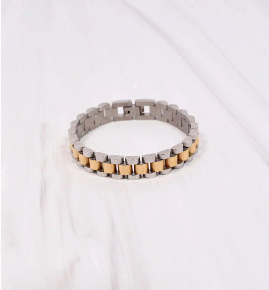 Brookfield Link Bracelet-Gold Silver