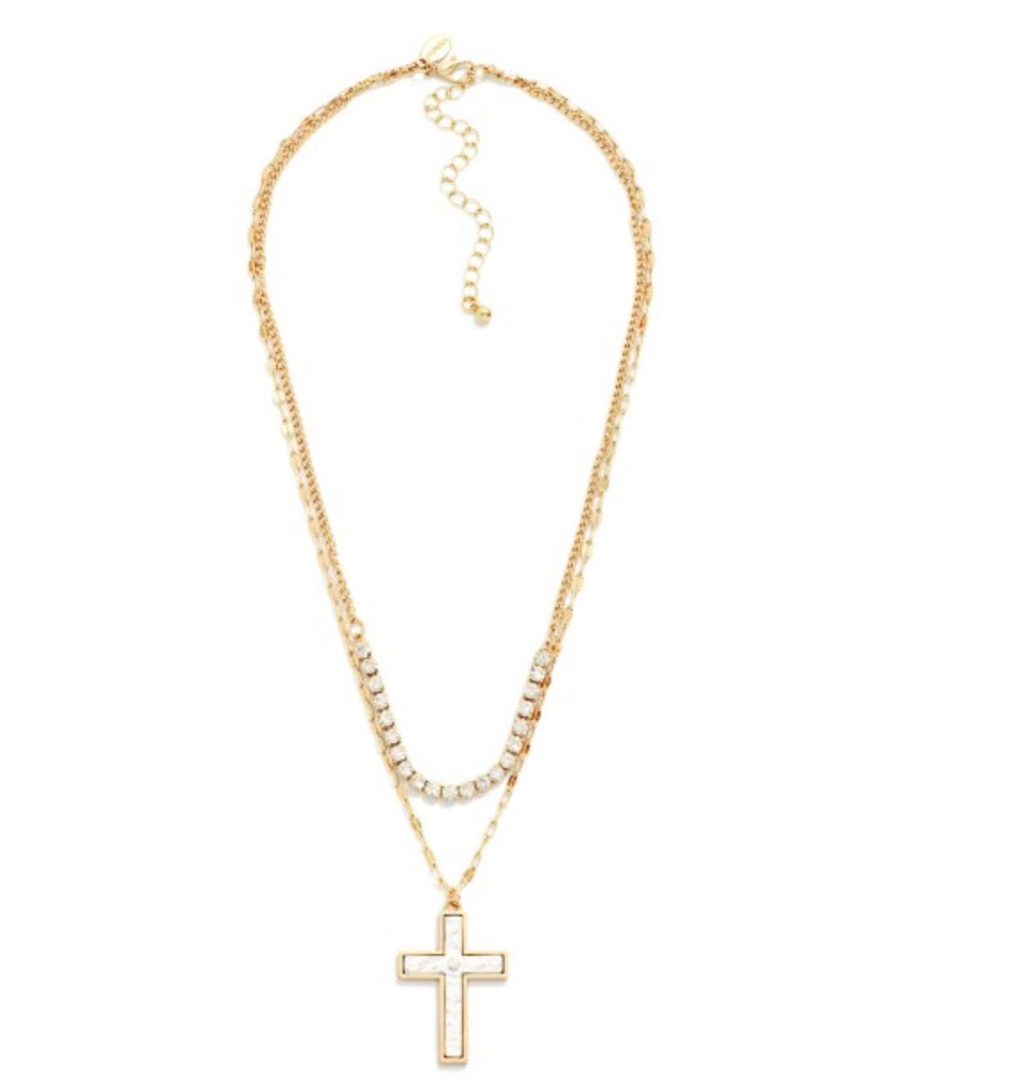 Layered Cross Pendant Necklace
