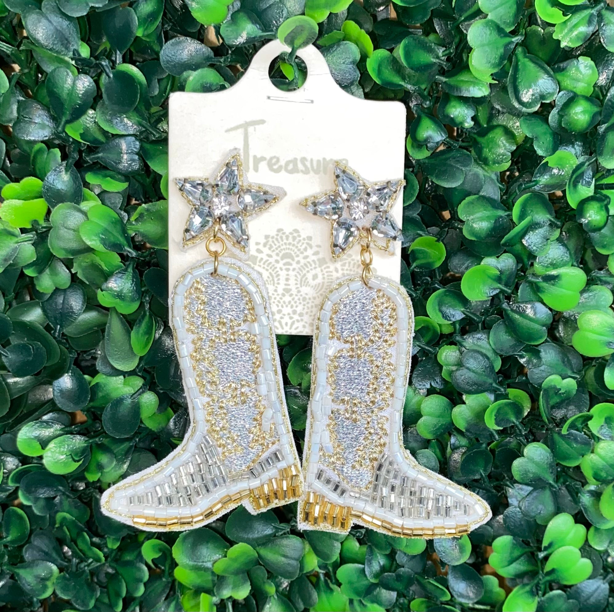 Crystal & Beaded Boots Earrings