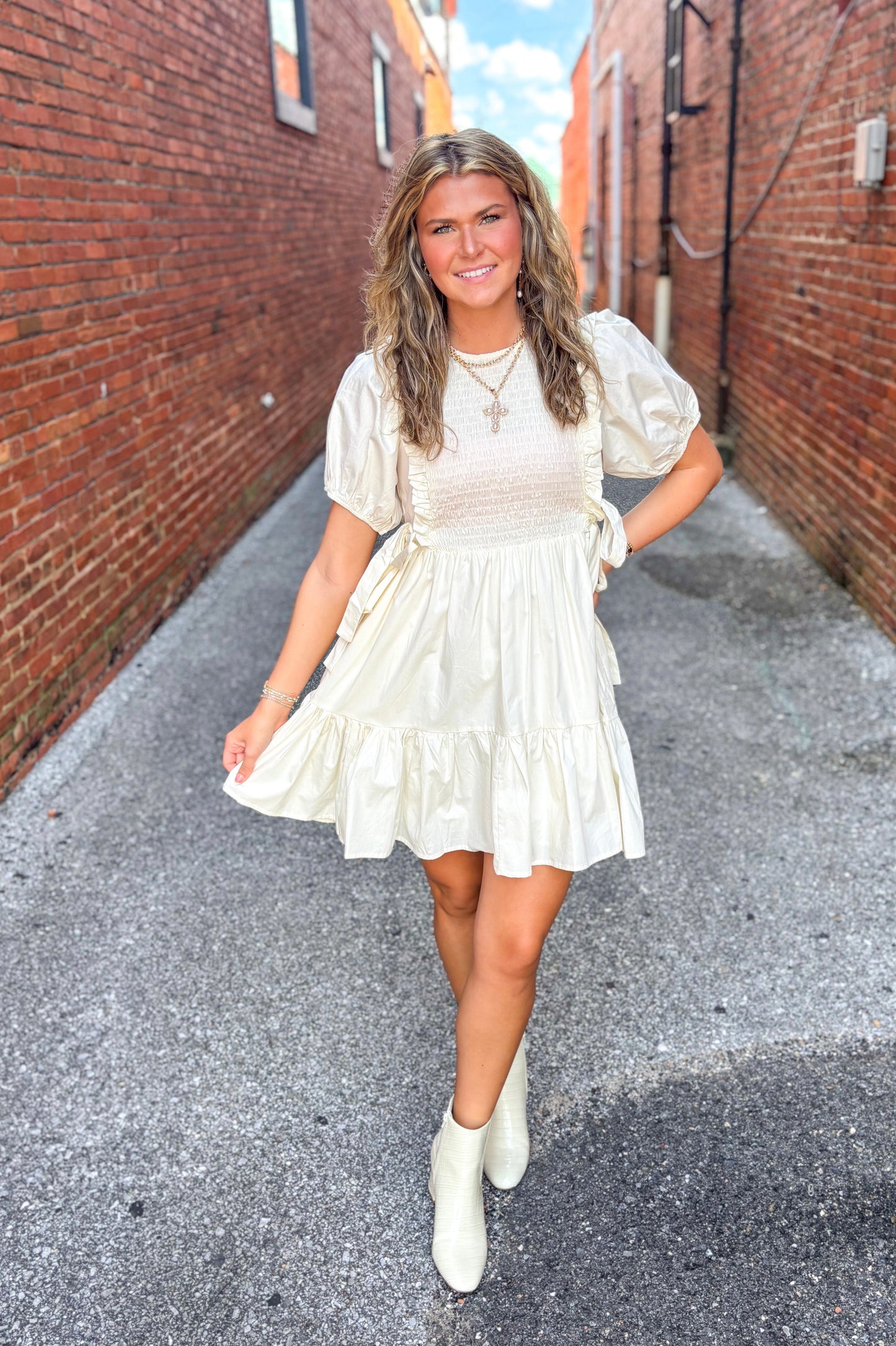 Ivory Smock Dress