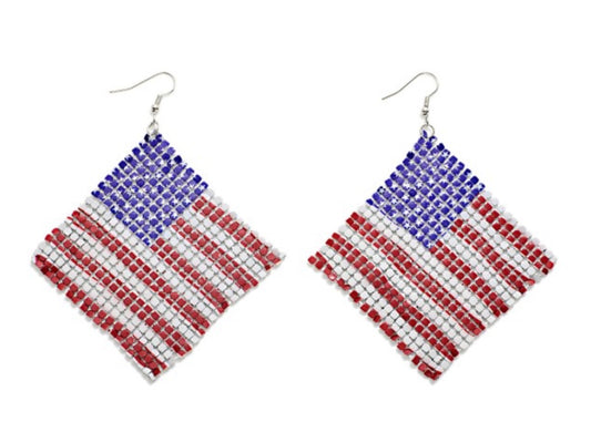 American Flag Mesh Earrings