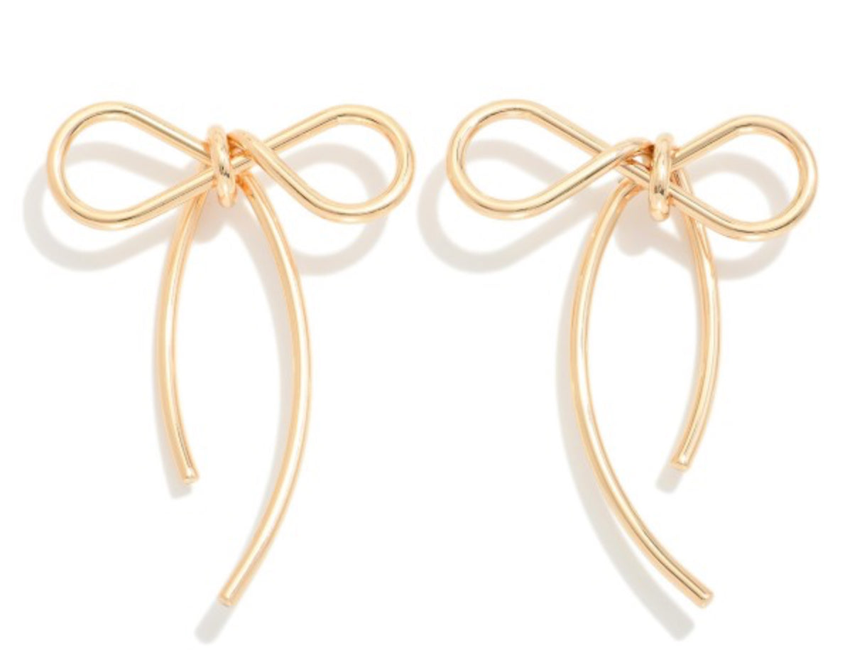 Large Metal Bow Earrings