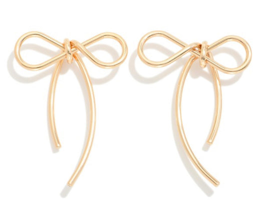 Large Metal Bow Earrings