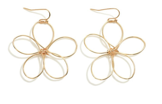 Twisted Metal Flower Earrings