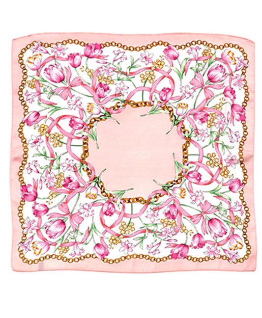 Floral & Chain Print Silky Bandana