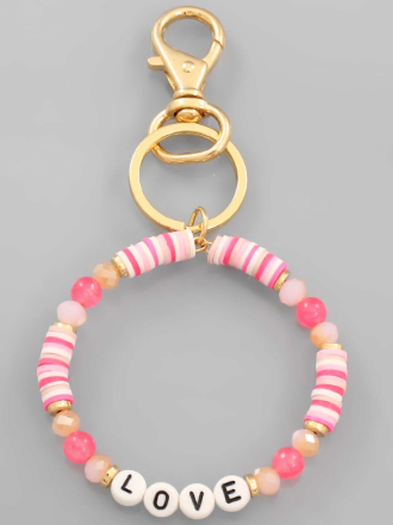 LOVE Bead Circle Key Chain