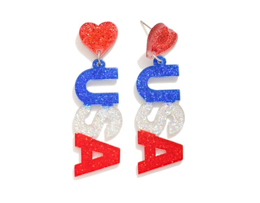 USA Glitter Earrings