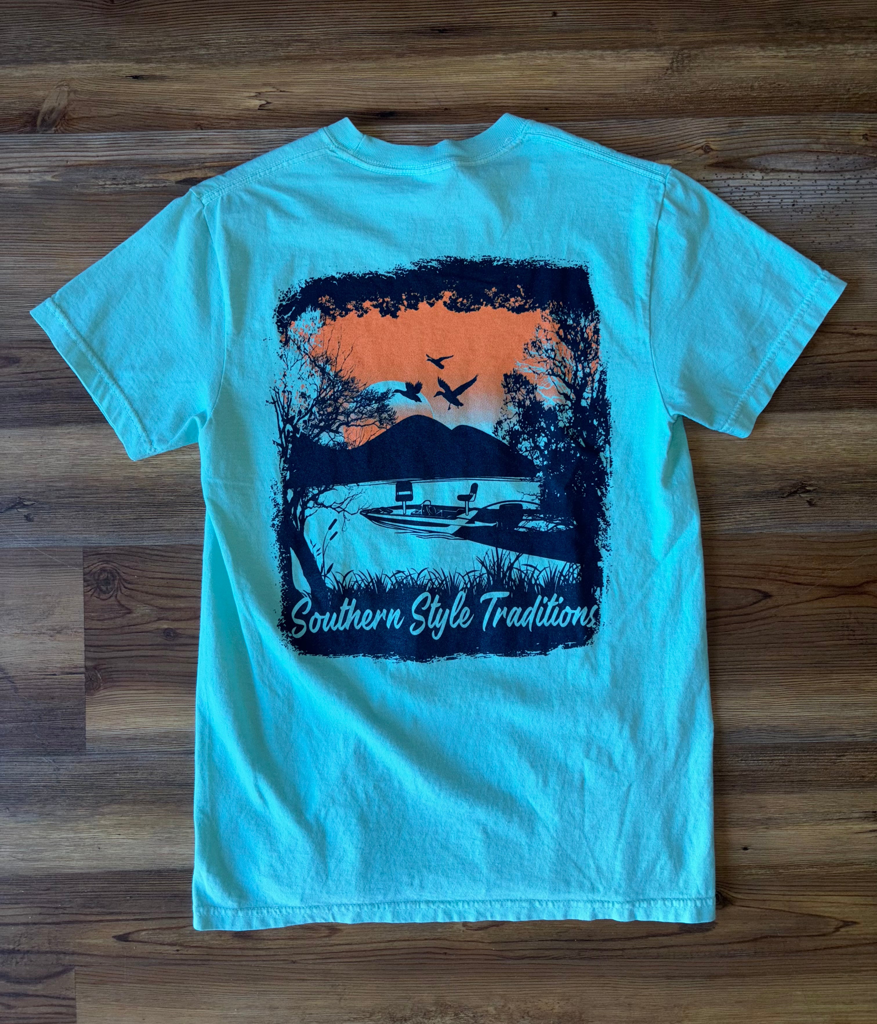 Aqua Lake Boat T-Shirt