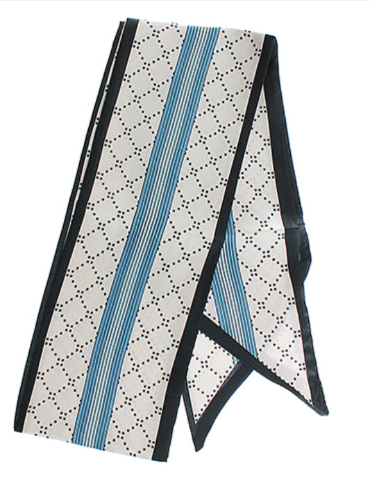 Dotted & Stripe Narrow Scarf