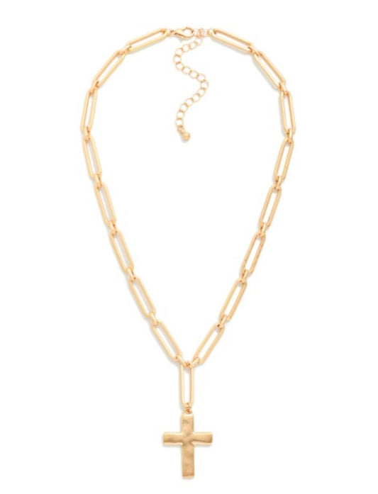 Matte Cross Pendant Necklace