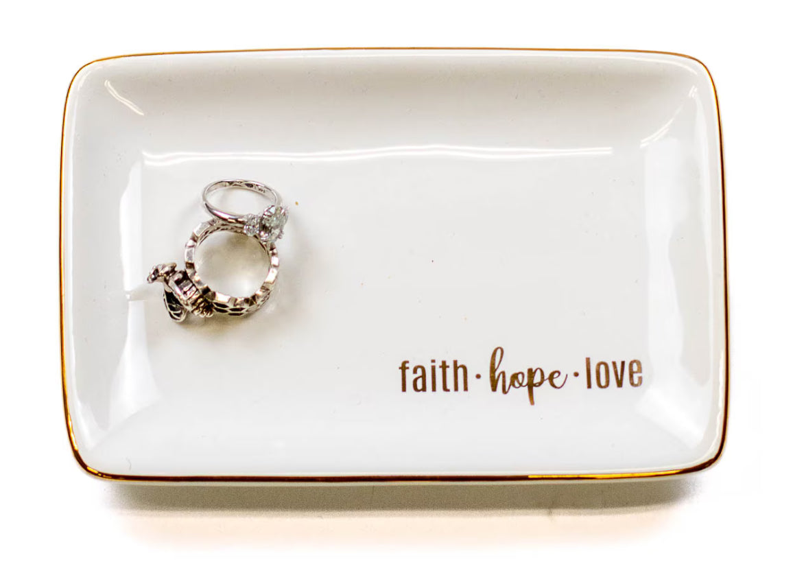 Faith hope love trinket dish