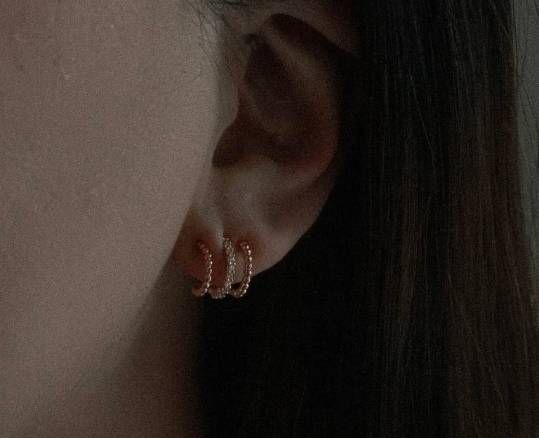 Triple Threat Huggie Hoop Earring