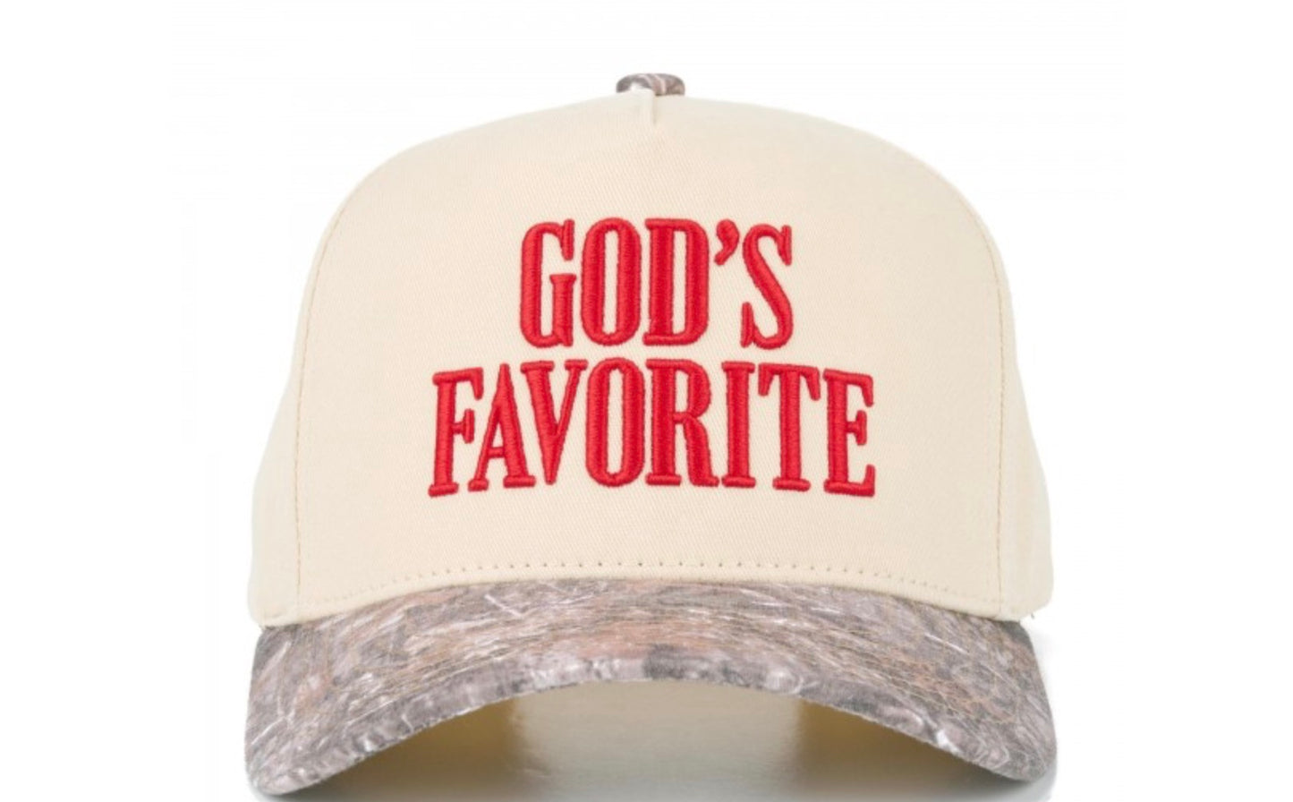 GODS FAVORITE" Embroidered Two Tone Baseball Cap