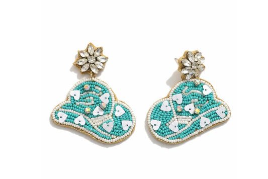 Beaded Cowboy Hat Earrings