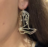 Metal Boot Outline Drop Earrings