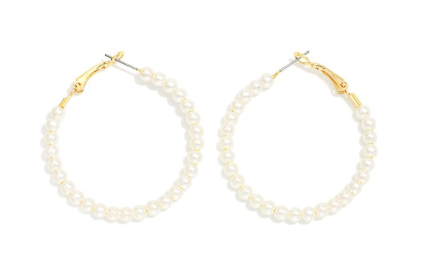 Pearl Beaded Hoop Earrings