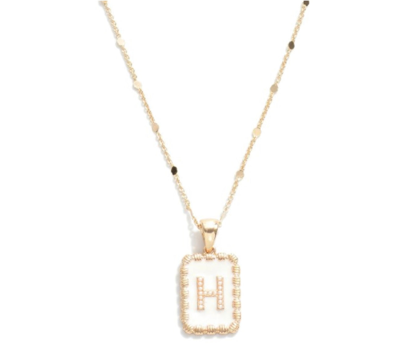 Gold Chain Link Initial Necklace