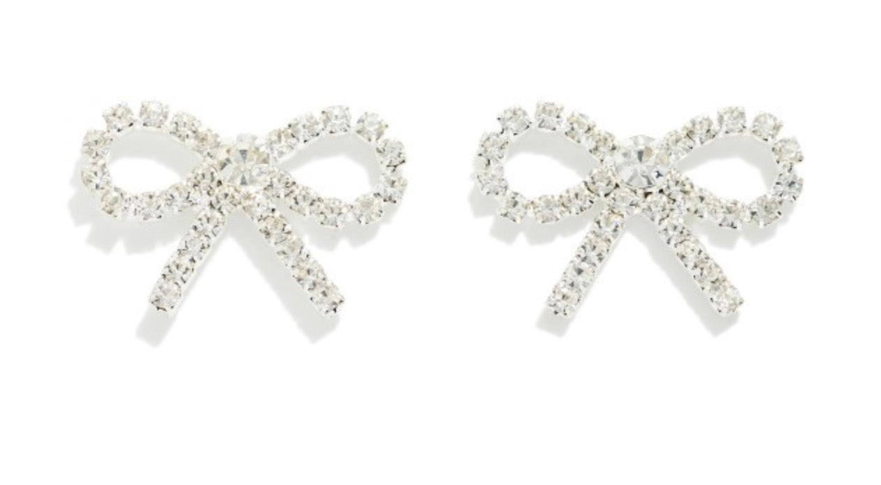 Rhinestone Bow Studs
