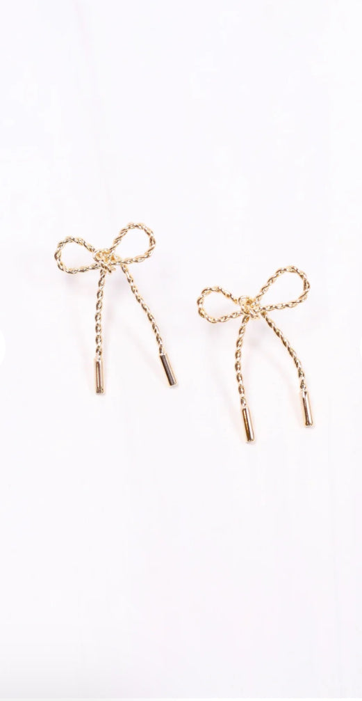 Candee Bow Earring-Gold