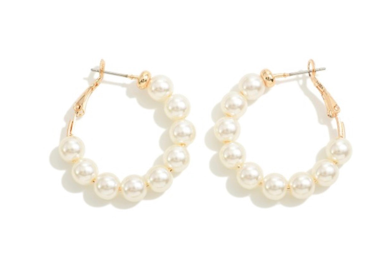 Pearl Hoop Earrings