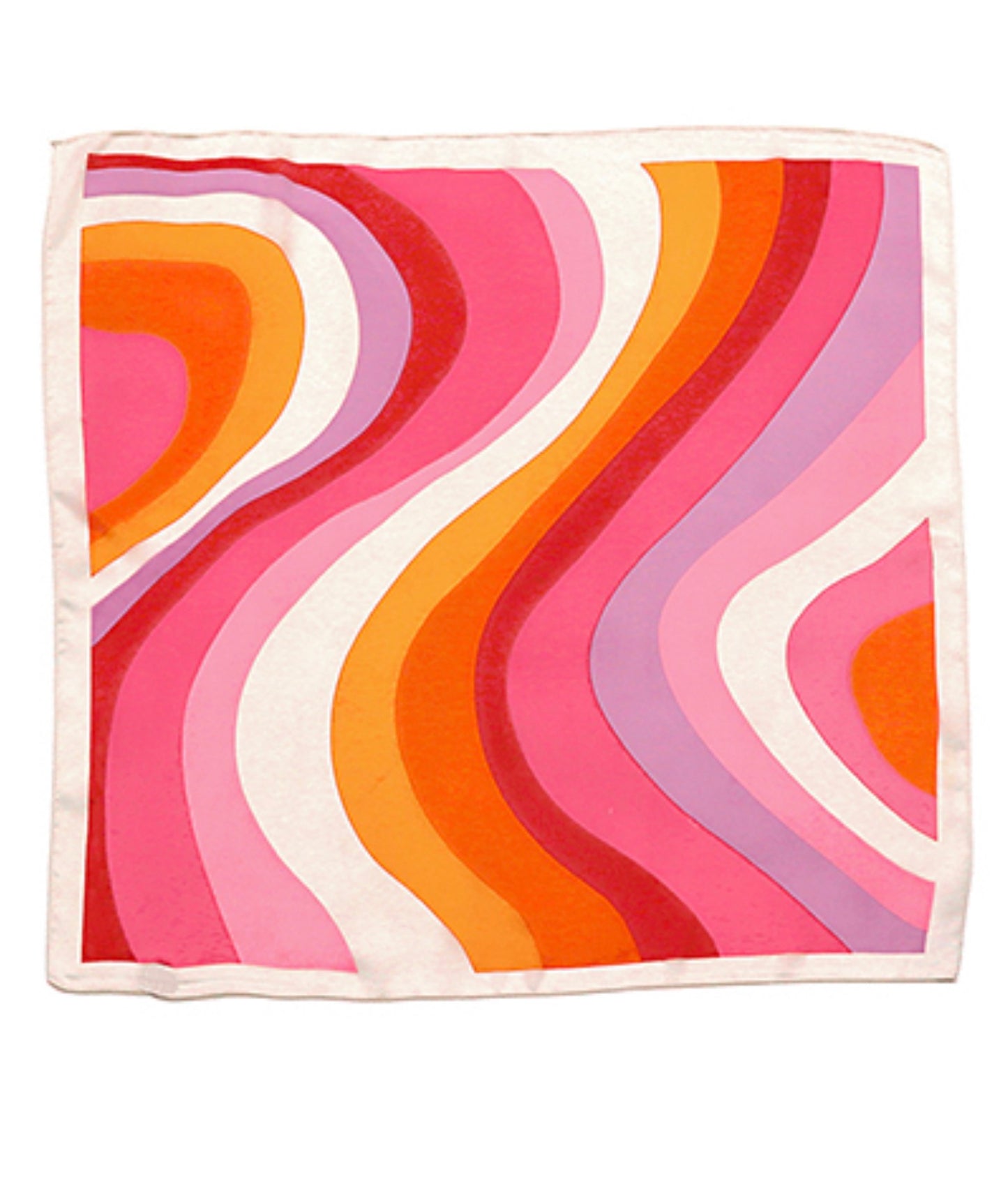 Wavy Print Silky Bandana Scarf