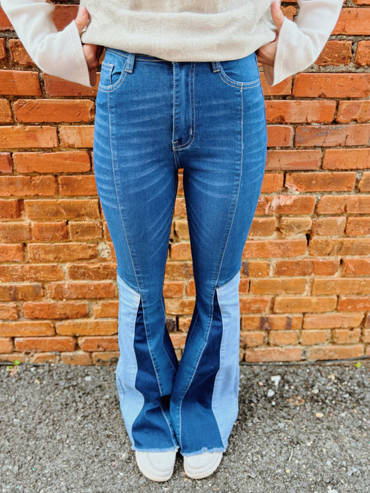 Denim Pleated Jeans