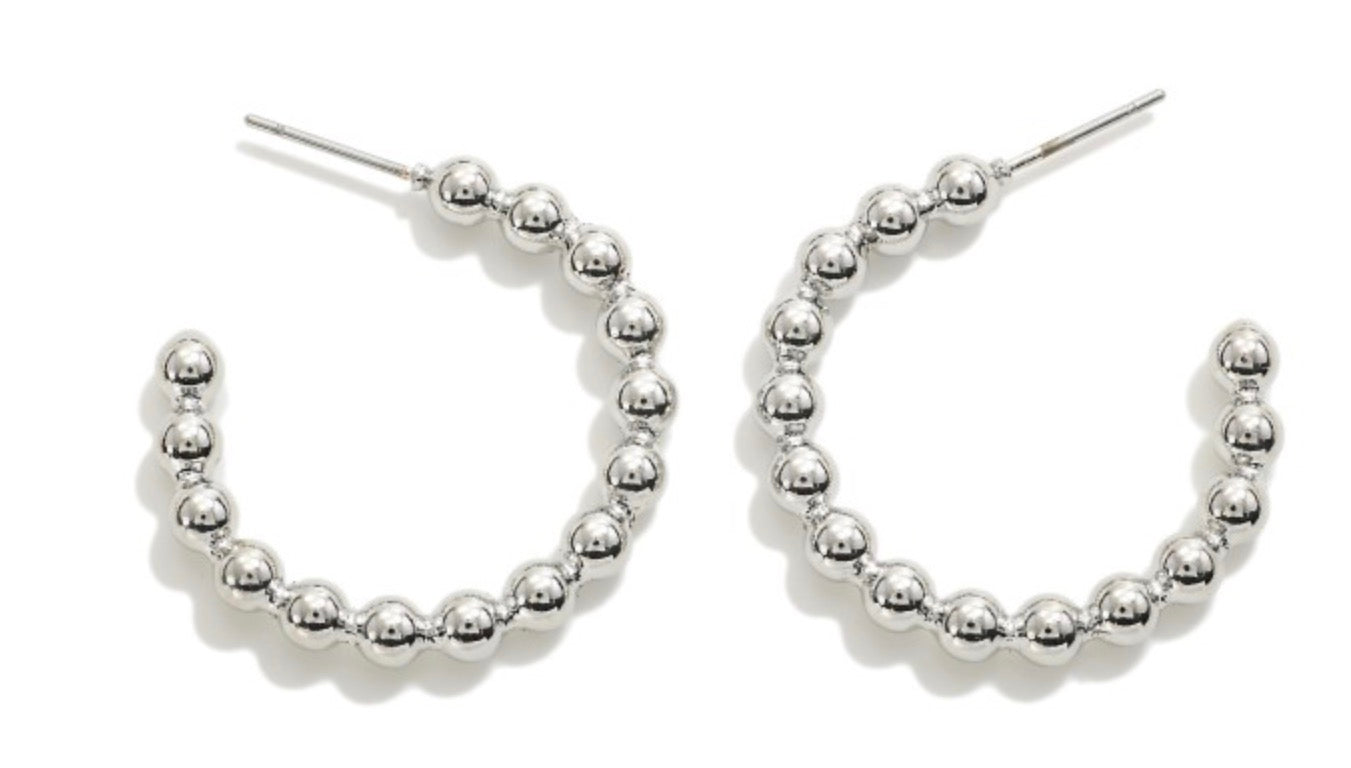 Metal Stud Bead Hoops