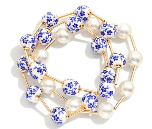 Floral Porcelain Bracelets
