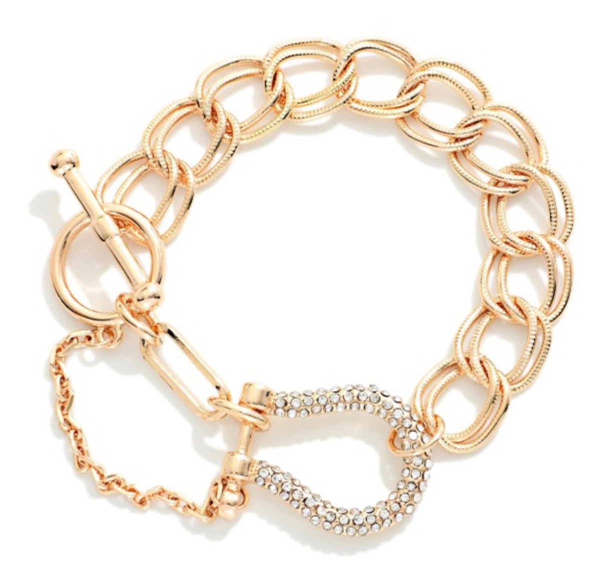 Horsebit & Toggle Clasp Bracelet